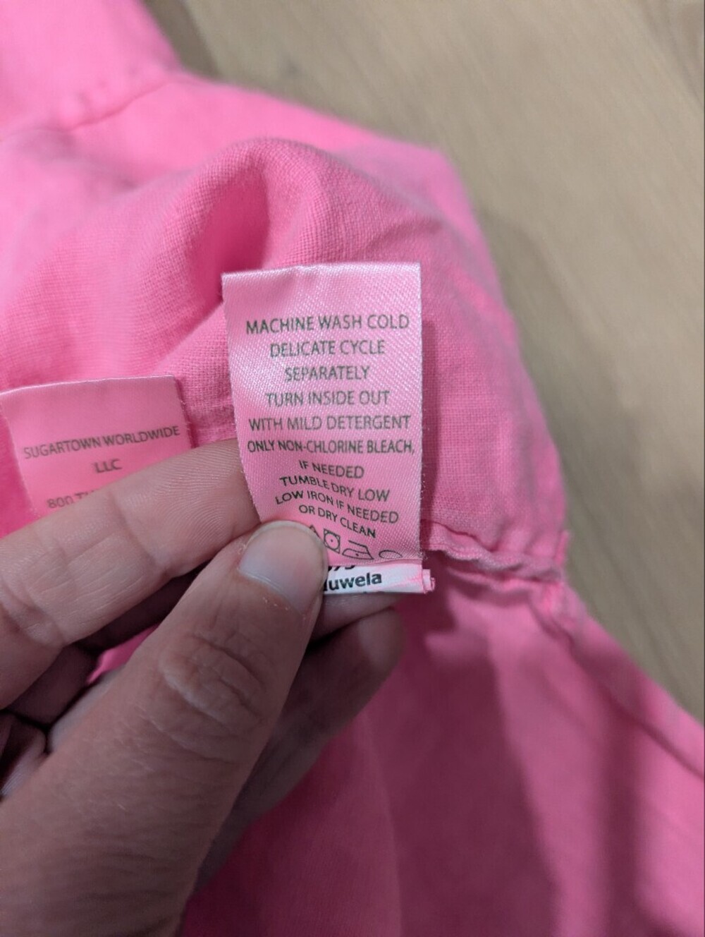 Pink Linen Tunic Dress - Picture 4 of 11